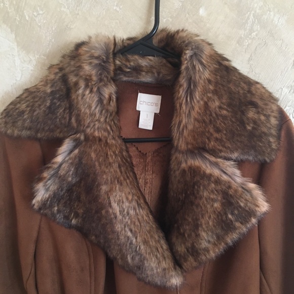 Chico’s Faux Fur Jacket - Picture 2 of 5